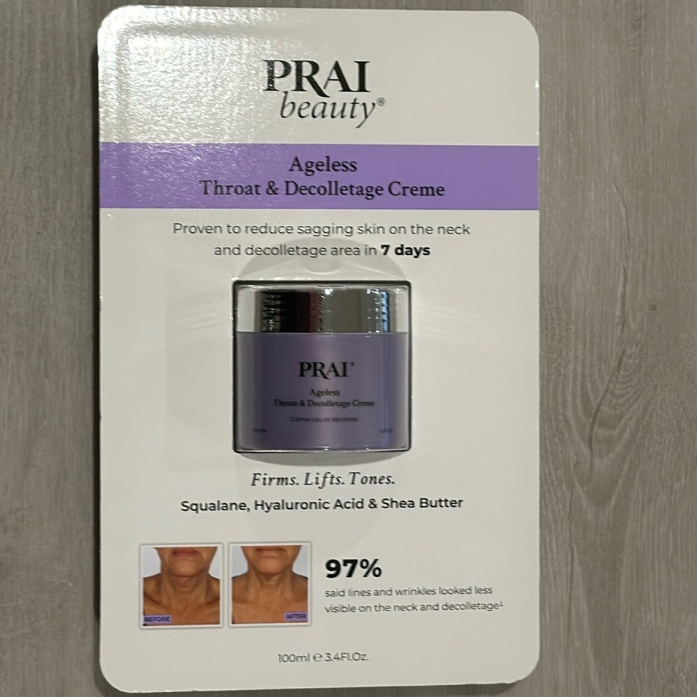 NIB PRAI Beauty Ageless Throat & Decolletage Anti-Aging Neck Creme 3.4 Fl.Oz.
